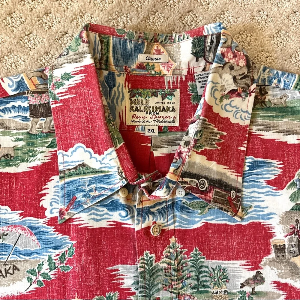 Limited Issue Reyn Spooner Christmas Aloha Shirt - Picture 3 of 7